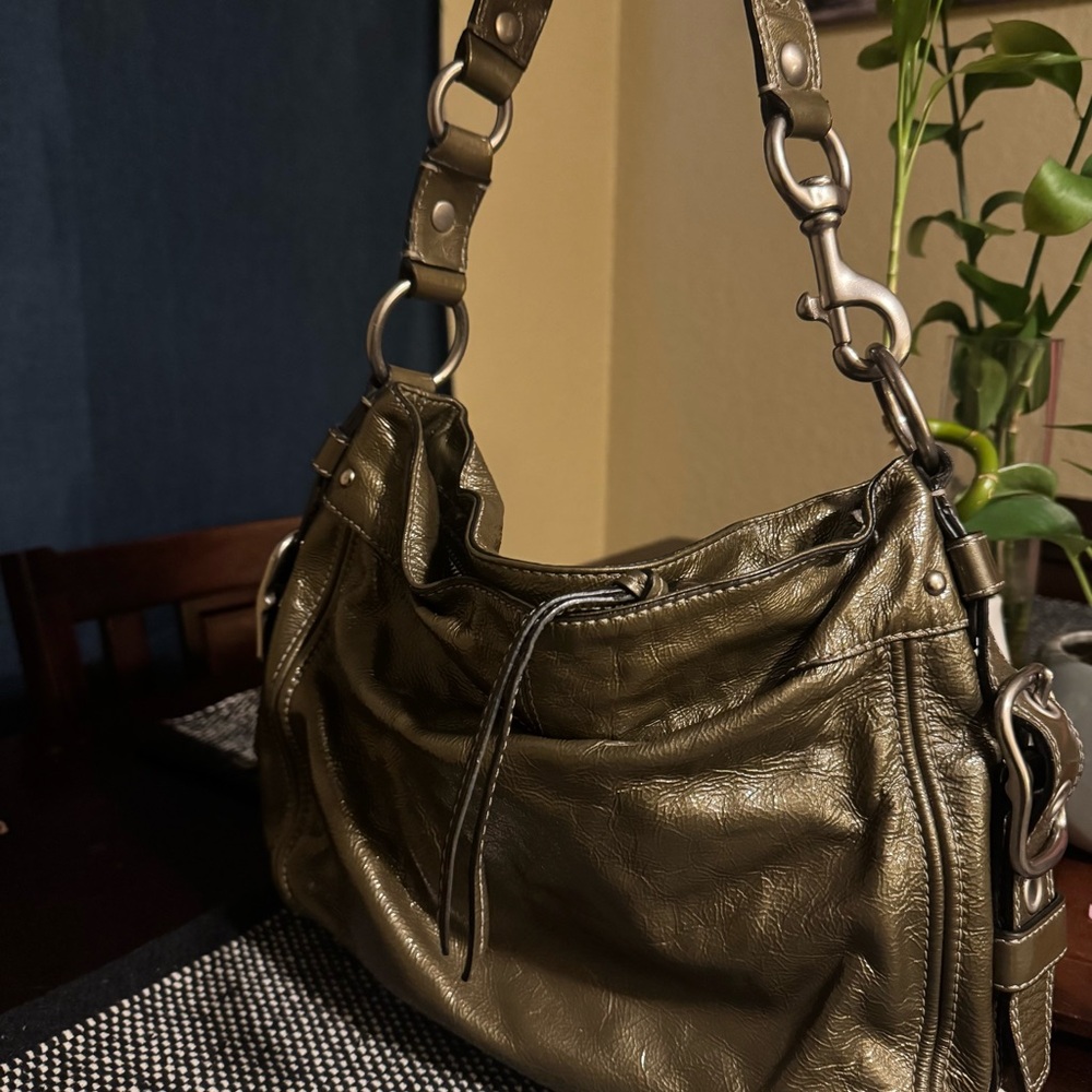 Coach y2k Olive Green Leather Shoulder Bag